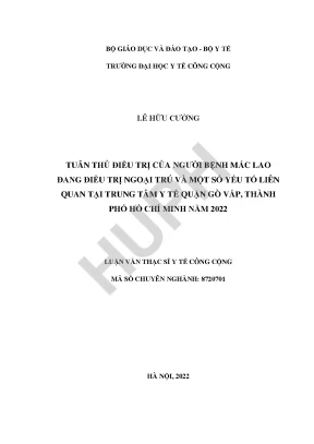 Nâng Cao Tuân Thủ Điều Trị Bệnh Lao Tại Trung Tâm Y Tế