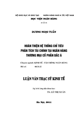 Phân Tích Tài Chính Ngân Hàng Thương Mại Việt Nam