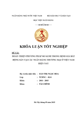 Phương Pháp So Sánh Trong Định Giá Bất Động Sản Tại Ngân