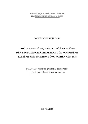 Thời Gian Chờ Khám Bệnh Tại Bệnh Viện Đa Khoa Nông