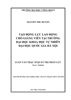 Tạo Động Lực Lao Động Cho Giảng Viên Tại Trường Đại Học