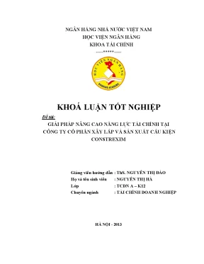 Giải Pháp Nâng Cao Năng Lực Tài Chính Tại Công Ty Cổ