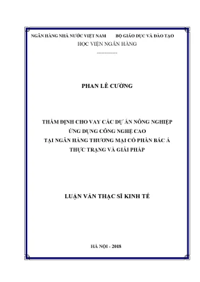 Thẩm Định Cho Vay Dự Án Nông Nghiệp Ứng Dụng Công Nghệ