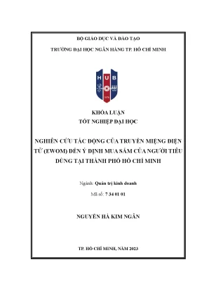 Tác động của truyền miệng điện tử (eWOM) đến ý định mua 