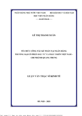 Tổ Chức Công Tác Kế Toán Tại Ngân Hàng Thương Mại Cổ