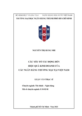 Các Nhân Tố Ảnh Hưởng Đến Hiệu Quả Kinh Doanh Của Ngân