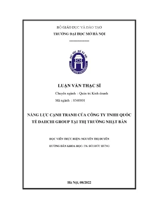Năng Lực Cạnh Tranh Của Công Ty TNHH Quốc Tế Daiichi
