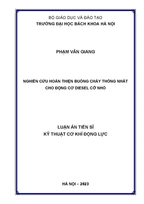 Nghiên Cứu Hoàn Thiện Buồng Cháy Thống Nhất Cho Động Cơ