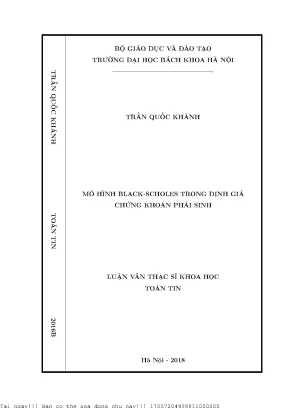 Mô Hình Black-Scholes Trong Định Giá Chứng Khoán Phái Sinh