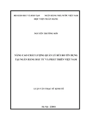 Nâng Cao Chất Lượng Quản Lý Rủi Ro Tín Dụng Tại Ngân