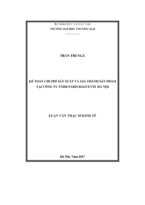 Kế Toán Chi Phí Sản Xuất và Giá Thành Sản Phẩm tại Công