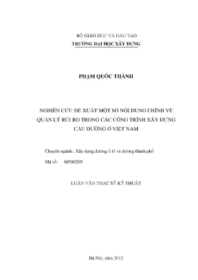 Quản Lý Rủi Ro Trong Các Công Trình Xây Dựng Cầu Đường Ở