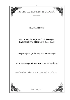 Phát Triển Đội Ngũ Lãnh Đạo Tại Công Ty Điện Lực Đắk Lắk