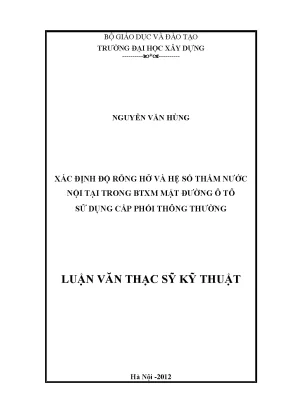 Nghiên Cứu Độ Rỗng Hở và Hệ Số Thấm Nước Trong Bê Tông
