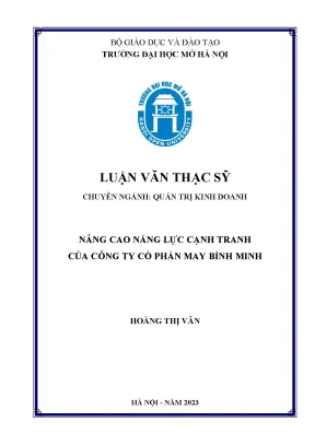 Nâng Cao Năng Lực Cạnh Tranh Cho Công Ty Cổ Phần May