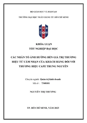 Các Nhân Tố Ảnh Hưởng Đến Giá Trị Thương Hiệu Cà Phê