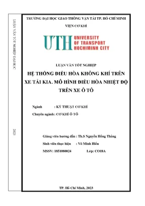Mô Hình Hệ Thống Điều Hòa Không Khí Trên Xe Tải KIA