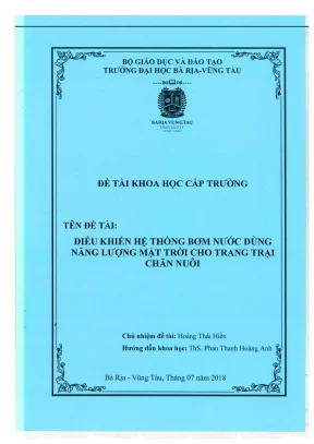 Hệ Thống Điều Khiển Bơm Nước Sử Dụng Năng Lượng Mặt Trời 