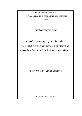 Nghiên Cứu Kiệt Quệ Tài Chính: Các Nhân Tố Tác Động và
