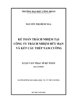 Kế Toán Trách Nhiệm Tại Công Ty TNHH Và Kết Cấu Thép Nam