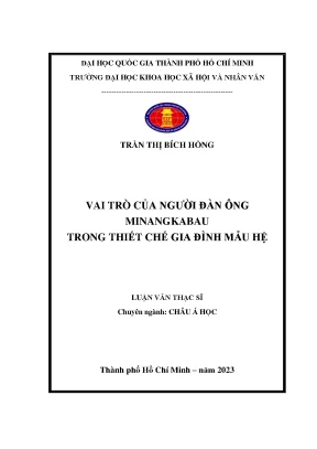 Vai Trò Của Người Đàn Ông Minangkabau Trong Gia Đình Mẫu Hệ
