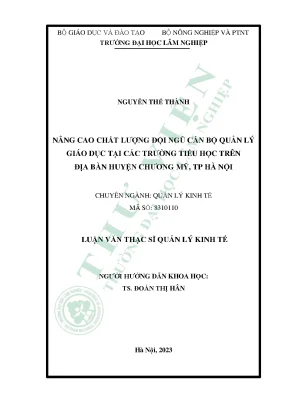 Nâng Cao Chất Lượng Đội Ngũ Cán Bộ Quản Lý Giáo Dục Tại
