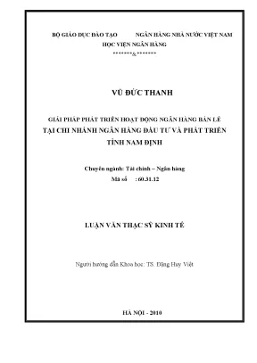 Giải Pháp Phát Triển Ngân Hàng Bán Lẻ Tại BIDV Nam Định