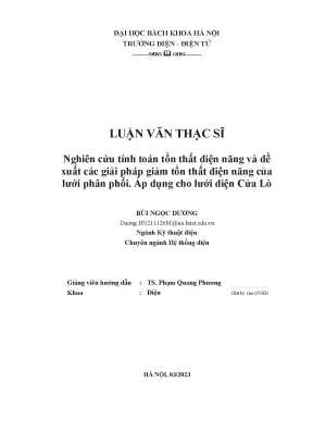 Giải Pháp Giảm Tổn Thất Điện Năng Lưới Phân Phối Tại Cửa Lò