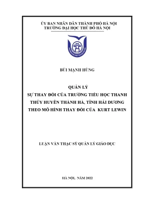 Quản Lý Sự Thay Đổi Tại Trường Tiểu Học Thanh Thủy Theo 