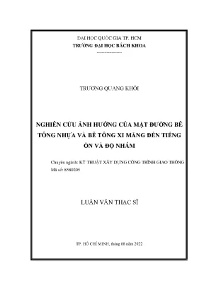 Nghiên cứu ảnh hưởng của mặt đường bê tông nhựa và bê