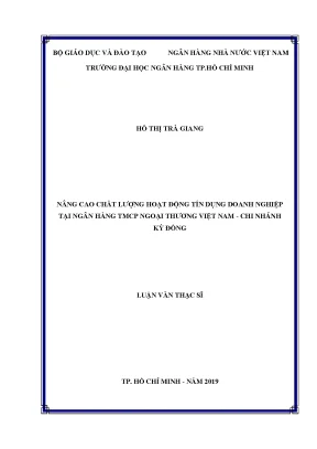 Nâng Cao Chất Lượng Tín Dụng Doanh Nghiệp Tại