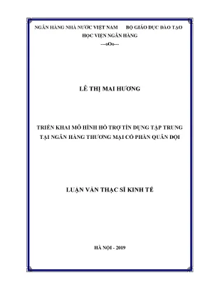 Mô Hình Hỗ Trợ Tín Dụng Tập Trung Tại Ngân Hàng Thương