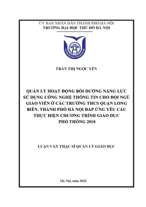 Quản Lý Bồi Dưỡng Năng Lực Sử Dụng Công Nghệ Thông Tin 