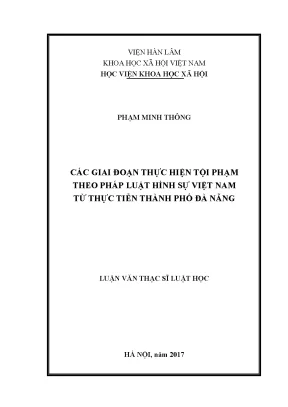Các Giai Đoạn Thực Hiện Tội Phạm Theo Pháp Luật Hình Sự