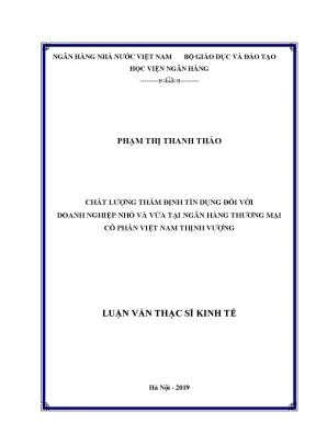 Chất lượng thẩm định tín dụng cho doanh nghiệp nhỏ và