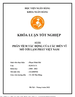 Phân Tích Tác Động Của Các Biến Vĩ Mô Đến Lạm Phát Tại