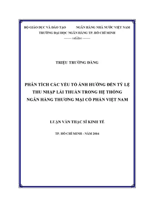 Phân Tích Các Yếu Tố Ảnh Hưởng Đến Tỷ Lệ Thu Nhập Lãi