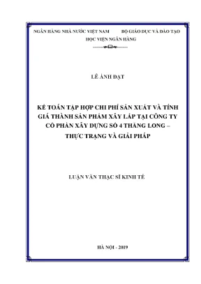 Kế Toán Chi Phí Sản Xuất và Tính Giá Thành Sản Phẩm Xây