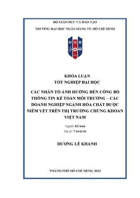 Các Nhân Tố Ảnh Hưởng Đến Công Bố Thông Tin Kế Toán Môi