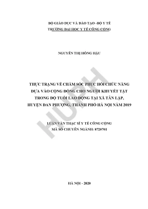 Chăm Sóc Phục Hồi Chức Năng Dựa Vào Cộng Đồng Cho Người