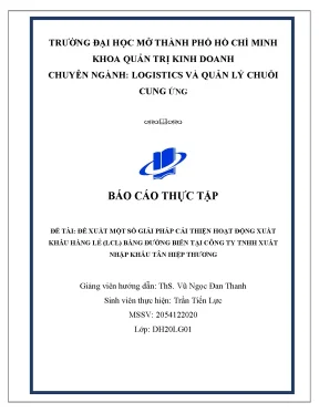 Giải Pháp Cải Thiện Xuất Khẩu Hàng Lẻ Bằng Đường Biển 