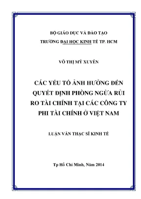 Các Yếu Tố Ảnh Hưởng Đến Quyết Định Phòng Ngừa Rủi Ro