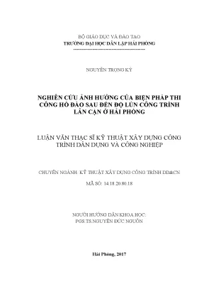 Nghiên Cứu Ảnh Hưởng Của Biện Pháp Thi Công Hố Đào Đến