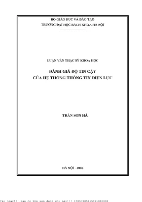 Đánh Giá Độ Tin Cậy Hệ Thống Thông Tin Điện Lực Tại Hà Nội