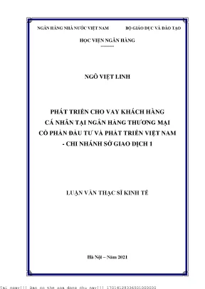 Phát Triển Cho Vay Khách Hàng Cá Nhân Tại Ngân Hàng TMCP