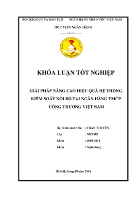 Giải Pháp Nâng Cao Hiệu Quả Hệ Thống Kiểm Soát Nội Bộ