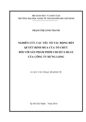 Nghiên Cứu Yếu Tố Tác Động Đến Quyết Định Mua Phím Chuột