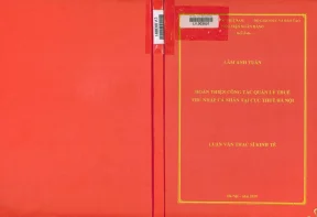 Hoàn thiện quản lý thuế thu nhập cá nhân tại Cục thuế Hà Nội