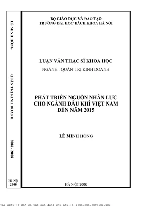 Phát Triển Nguồn Nhân Lực Ngành Dầu Khí Việt Nam Đến Năm