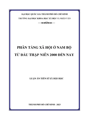 Phân Tầng Xã Hội Ở Nam Bộ Từ Đầu Thập Niên 2000 Đến Nay: